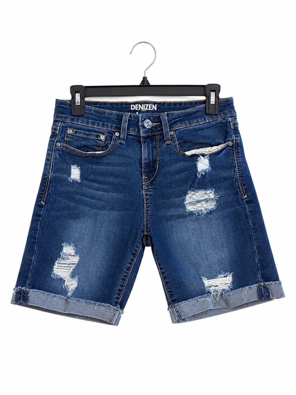 Denizen Levis Juniors Boy Shorts Size 3 Distressed Dark Wash Y2K